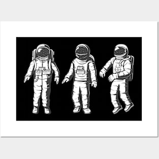 Three Astronauts Posters and Art